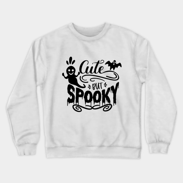 halloween cute but spooky text art design Crewneck Sweatshirt by MadeBYAhsan